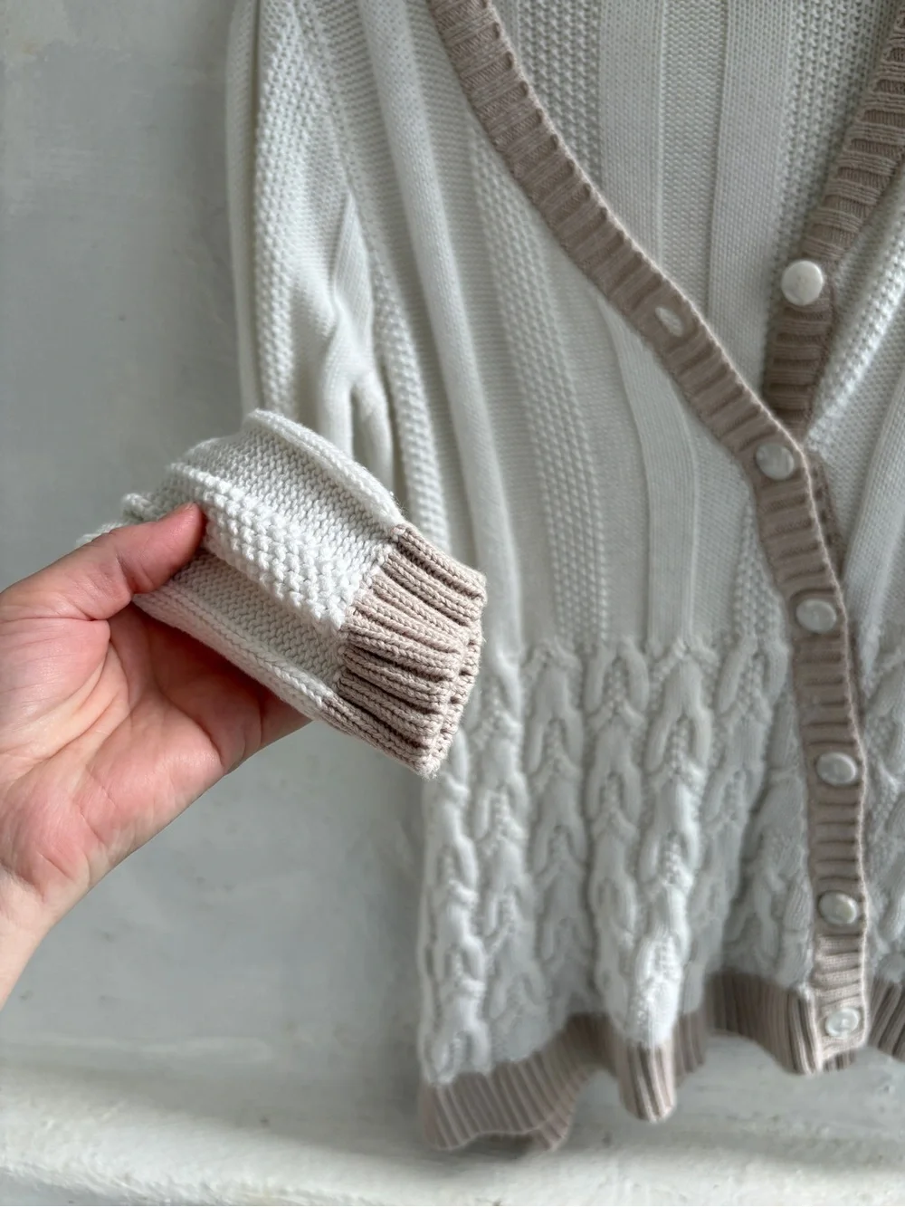 Y2K vintage knit corded cardigan